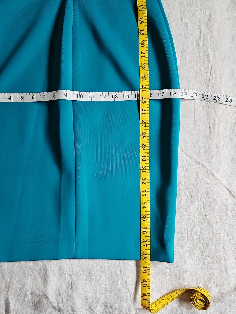 Calvin Klein Teal Sheath Sleeveless Dress With V-Neck Full Zipper Size 4 - Picture 4 of 16